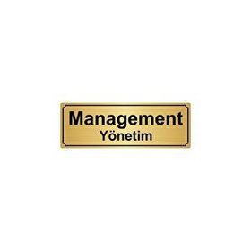 Özarslan Dizayn Managament 10x20 cm Altın Renk Metal Yönlendirme Levhası