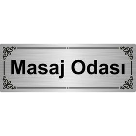 Özarslan Dizayn Masaj Odası 7x20 cm Gümüş Renk Metal Yönlendirme Levhası