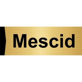Özarslan Dizayn Mescid 10x20 cm Altın Renk Metal Yönlendirme Levhası