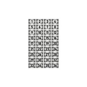 Özarslan Dizayn Metal 10x15 cm Gümüş Renk 36 Adet Kapı Masa Dolap Numara Levhası