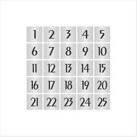 Özarslan Dizayn Metal 3,5 cm x 3,5 cm 25 Adet Kapı Numarası