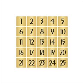 Özarslan Dizayn Metal 3,5 cm x 3,5 cm 25 Adet Kapı Numarası