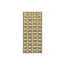 Özarslan Dizayn Metal 7x10 cm Altın Renk 48 Adet Kapı Masa Dolap Numara Levhası