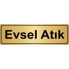 Özarslan Dizayn Metal Atık 10x20 cm Altın Renk Metal Yönlendirme Levhası