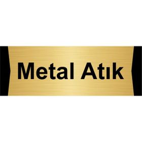 Özarslan Dizayn Metal Atık 10x20 cm Altın Renk Metal Yönlendirme Levhası