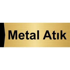 Özarslan Dizayn Metal Atık 5x20 cm Altın Renk Metal Yönlendirme Levhası