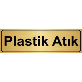 Özarslan Dizayn Metal Atık 5x20 cm Altın Renk Metal Yönlendirme Levhası
