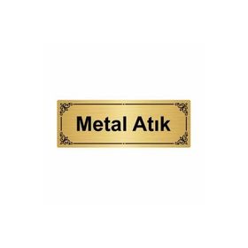 Özarslan Dizayn Metal Atık 7x20 cm Altın Renk Metal Yönlendirme Levhası