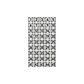 Özarslan Dizayn Metal Kapı Masa Dolap 10x10 cm Gümüş Renk 45 Adet Numara Levhası