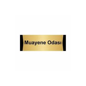 Özarslan Dizayn Muayene Odası 10x20 cm Altın Renk Metal Yönlendirme Levhası