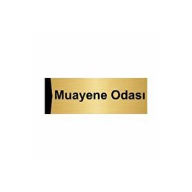 Özarslan Dizayn Muayene Odası 10x20 cm Altın Renk Metal Yönlendirme Levhası