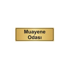 Özarslan Dizayn Muayene Odası 10x20 cm Altın Renk Metal Yönlendirme Levhası