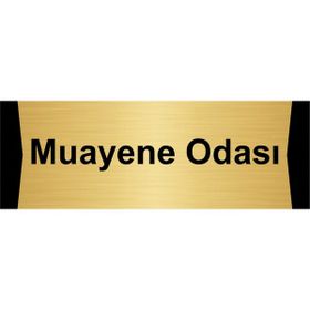 Özarslan Dizayn Muayene Odası 10x20 cm Altın Renk Metal Yönlendirme Levhası
