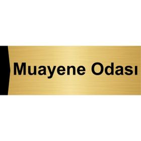 Özarslan Dizayn Muayene Odası 10x20 cm Altın Renk Metal Yönlendirme Levhası
