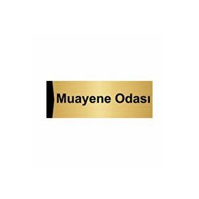 Özarslan Dizayn Muayene Odası 5x20 cm Altın Renk Metal Yönlendirme Levhası