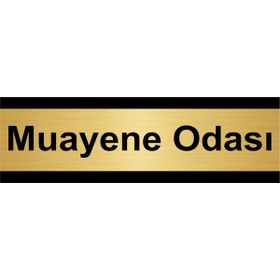 Özarslan Dizayn Muayene Odası 5x20 cm Altın Renk Metal Yönlendirme Levhası