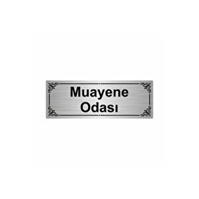 Özarslan Dizayn Muayene Odası 7x20 cm Gümüş Renk Metal Yönlendirme Levhası