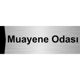 Özarslan Dizayn Muayene Odası 7x20 cm Gümüş Renk Metal Yönlendirme Levhası