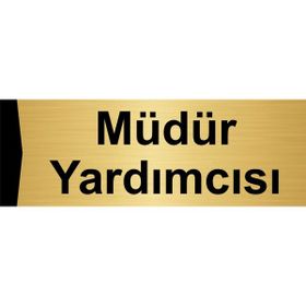 Özarslan Dizayn Müdür Yardımcısı 5x20 cm Altın Renk Metal Yönlendirme Levhası