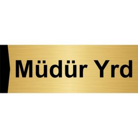 Özarslan Dizayn Müdür Yrd 5x20 cm Altın Renk Metal Yönlendirme Levhası