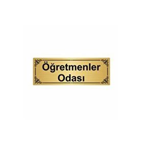 Özarslan Dizayn Öğretmenler Odası 7x20 cm Altın Renk Metal Yönlendirme Levhası