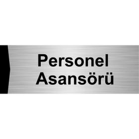 Özarslan Dizayn Personel Asansörü 5x20 cm Gümüş Renk Metal Yönlendirme Levhası