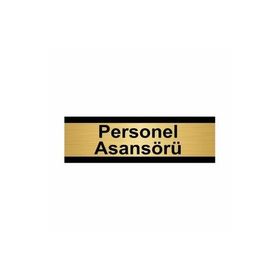 Özarslan Dizayn Personel Asansörü 7x20 cm Altın Renk Metal Yönlendirme Levhası