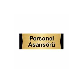 Özarslan Dizayn Personel Asansörü 7x20 cm Altın Renk Metal Yönlendirme Levhası