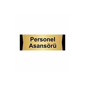 Özarslan Dizayn Personel Asansörü 7x20 cm Altın Renk Metal Yönlendirme Levhası