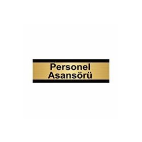 Özarslan Dizayn Personel Asansörü 7x20 cm Altın Renk Metal Yönlendirme Levhası