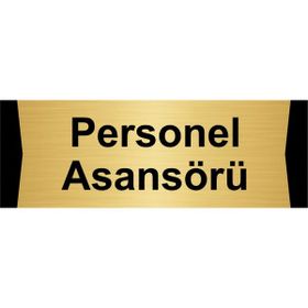 Özarslan Dizayn Personel Asansörü 7x20 cm Altın Renk Metal Yönlendirme Levhası