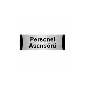 Özarslan Dizayn Personel Asansörü 7x20 cm Gümüş Renk Metal Yönlendirme Levhası