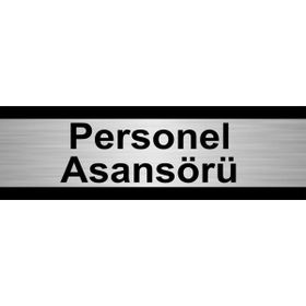 Özarslan Dizayn Personel Asansörü 7x20 cm Gümüş Renk Metal Yönlendirme Levhası