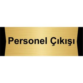 Özarslan Dizayn Personel Çıkışı 10x20 cm Altın Renk Metal Yönlendirme Levhası