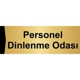 Özarslan Dizayn Personel Dinlenme Odası 5x20 cm Altın Renk Metal Yönlendirme Levhası