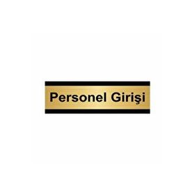 Özarslan Dizayn Personel Girişi 10x20 cm Altın Renk Metal Yönlendirme Levhası