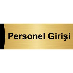 Özarslan Dizayn Personel Girişi 10x20 cm Altın Renk Metal Yönlendirme Levhası