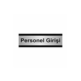 Özarslan Dizayn Personel Girişi 10x20 cm Gümüş Renk Metal Yönlendirme Levhası
