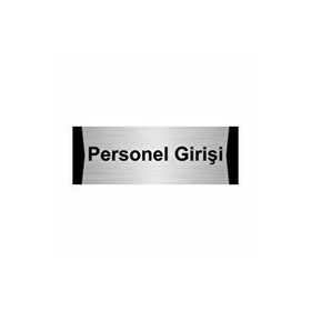 Özarslan Dizayn Personel Girişi 10x20 cm Gümüş Renk Metal Yönlendirme Levhası