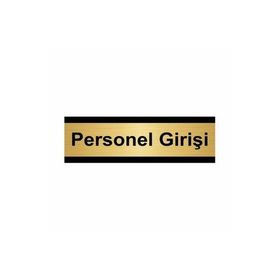 Özarslan Dizayn Personel Girişi 5x20 cm Altın Renk Metal Yönlendirme Levhası