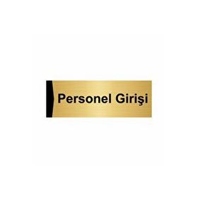 Özarslan Dizayn Personel Girişi 5x20 cm Altın Renk Metal Yönlendirme Levhası