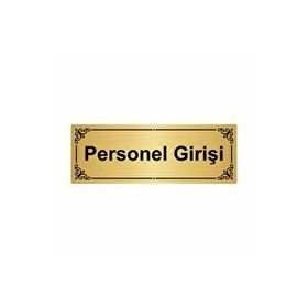 Özarslan Dizayn Personel Girişi 7x20 cm Altın Renk Metal Yönlendirme Levhası
