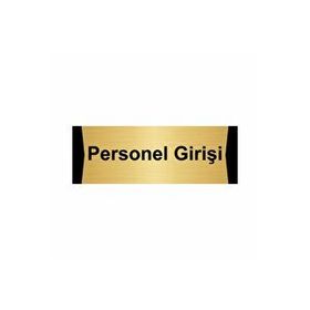 Özarslan Dizayn Personel Girişi 7x20 cm Altın Renk Metal Yönlendirme Levhası