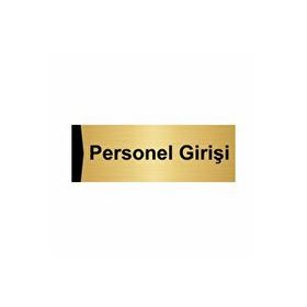 Özarslan Dizayn Personel Girişi 7x20 cm Altın Renk Metal Yönlendirme Levhası
