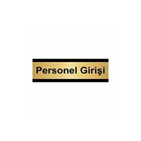 Özarslan Dizayn Personel Girişi 7x20 cm Altın Renk Metal Yönlendirme Levhası