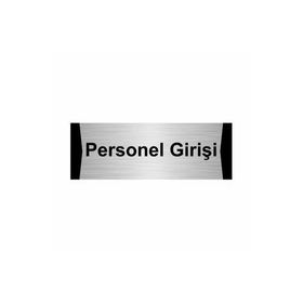 Özarslan Dizayn Personel Girişi 7x20 cm Gümüş Renk Metal Yönlendirme Levhası