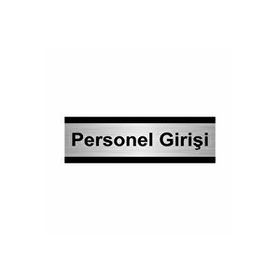 Özarslan Dizayn Personel Girişi 7x20 cm Gümüş Renk Metal Yönlendirme Levhası