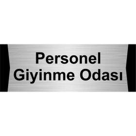 Özarslan Dizayn Personel Giyinme Odası 10x20 cm Gümüş Renk Metal Yönlendirme Levhası