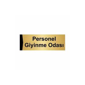 Özarslan Dizayn Personel Giyinme Odası 5x20 cm Altın Renk Metal Yönlendirme Levhası
