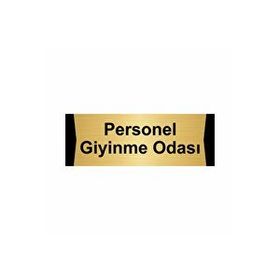 Özarslan Dizayn Personel Giyinme Odası 5x20 cm Altın Renk Metal Yönlendirme Levhası